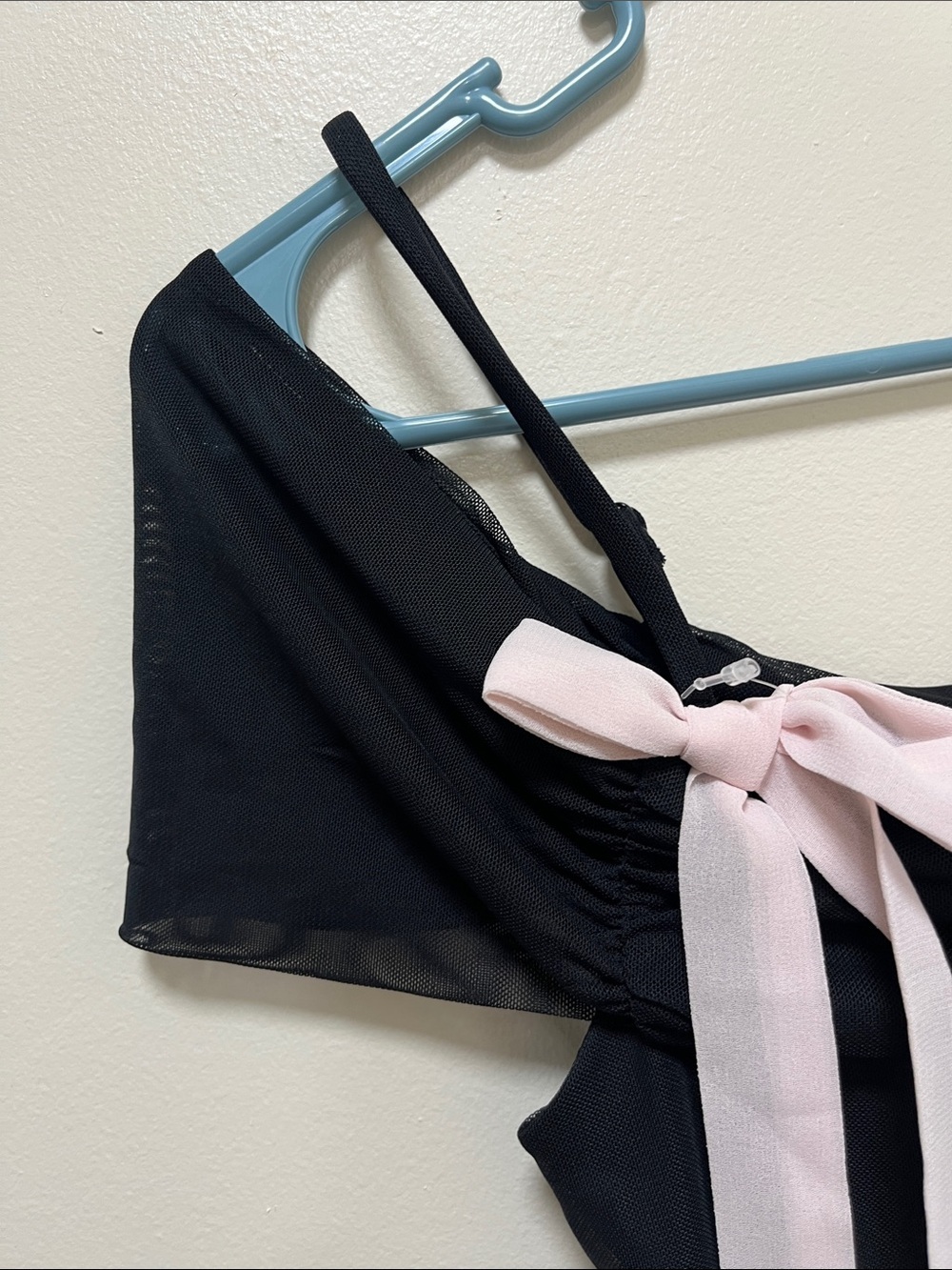 Wild fable Black Off-Shoulder Maxi Dress with Pink Bow Straps Size XS - Picture 7 of 16